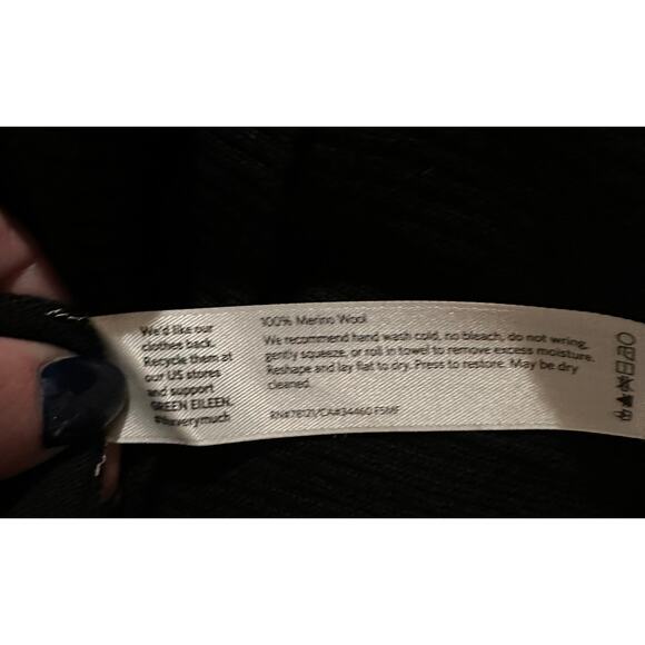 NWOT Eileen Fisher Merino Wool Asymmetric Sweater Dress, Black SZ - XL (Tall) - Picture 11 of 11